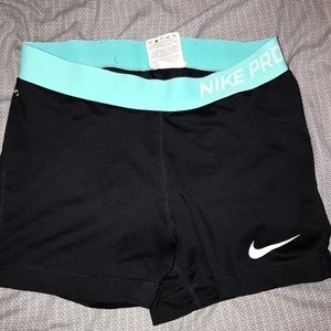 teal Nike pro shorts! Size M